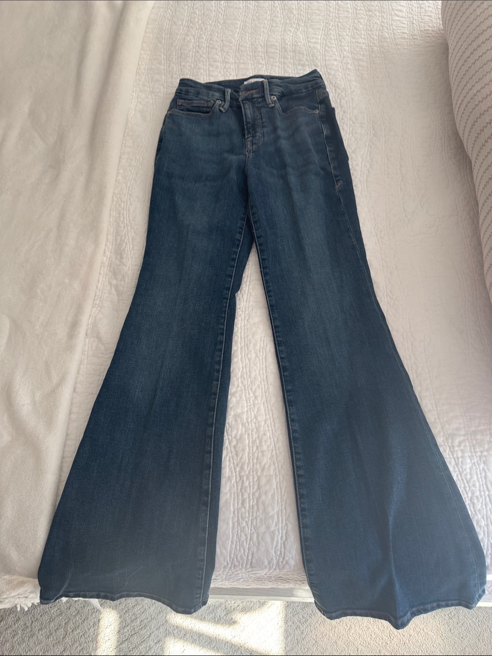 Good American Dark Indigo Flare Jeans
